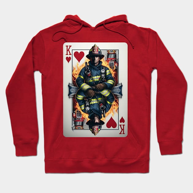 Firefighter Playing Card Hoodie by Dmytro